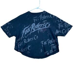 Vintage Womens Fox Riders Co T-Shirt Black Distressed Y2K Motocross Sz L